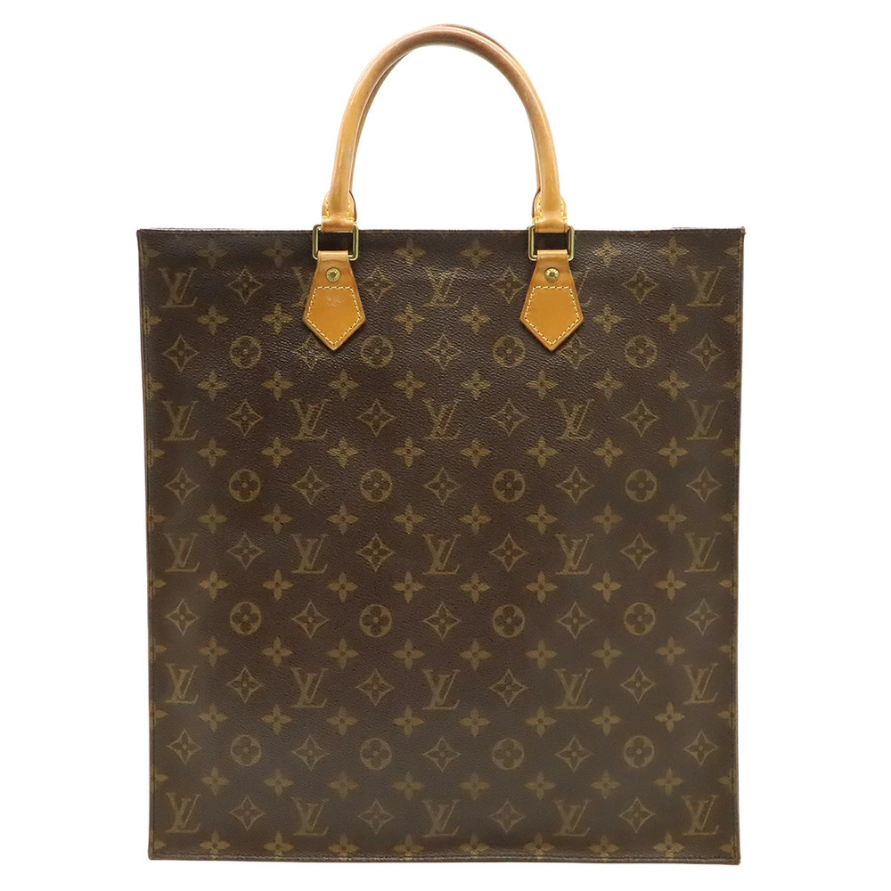 LOUIS VUITTON Monogram Sac Plat Tote Bag Handbag Shopping Business Square
